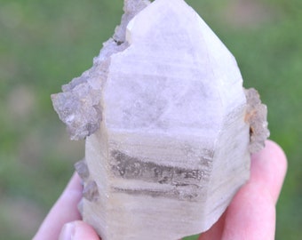 Quartz fluorite pyrite chalcopyrite 304 grams - Dal'negorsk, Kavalerovo mining district, Primorskiy Kray, Far-Eastern Region, Russia