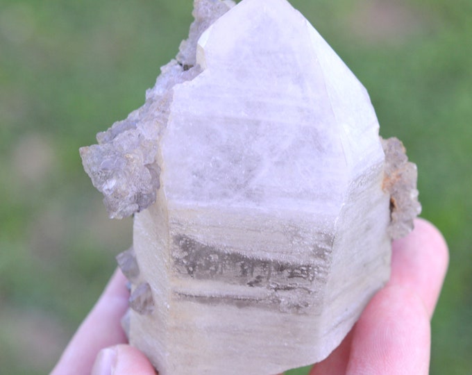 Quartz fluorite pyrite chalcopyrite 304 grams - Dal'negorsk, Kavalerovo mining district, Primorskiy Kray, Far-Eastern Region, Russia