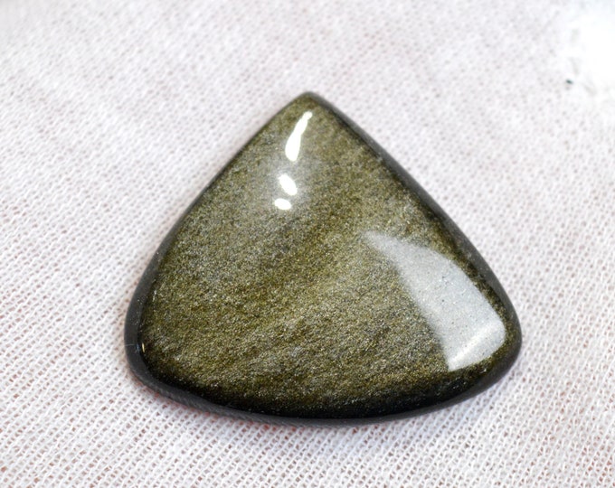 51 carat golden obsidian - natural stone cabochon - Mexico / EQ38