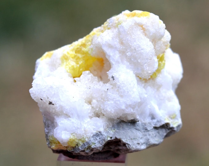 Sulfur & Calcite 130 grams - Favara, Agrigento Province, Sicily, Italy
