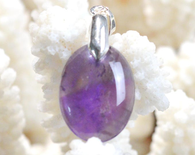 Améthyste 15 carats - pendentif cabochon pierre naturelle - Uruguay / FX9