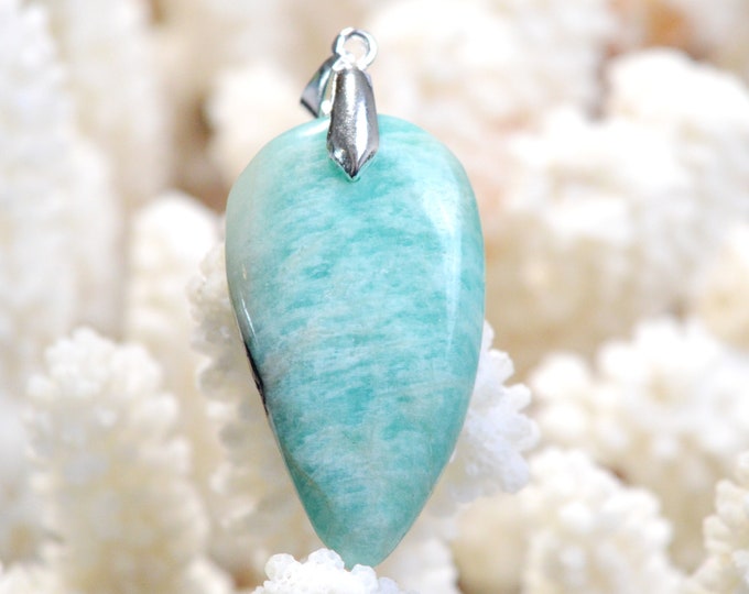 Amazonite 40 carats - natural stone cabochon pendant - Brazil / EP15