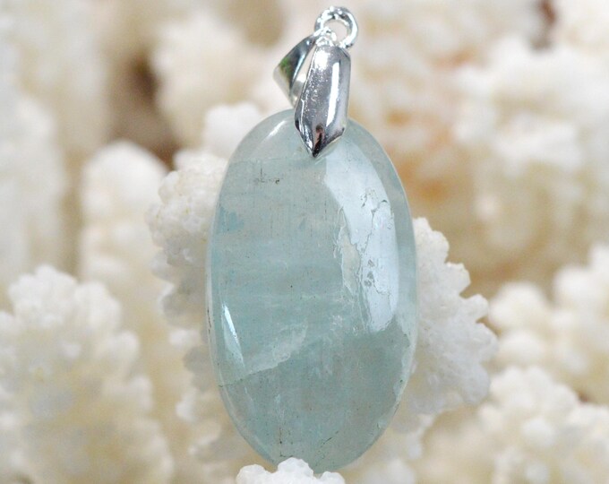 Aigue-marine 31 carats - pendentif cabochon pierre naturelle - Brésil / FV58