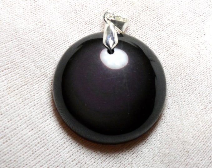 93 carat obsidian - natural stone cabochon pendant - Mexico / FC6