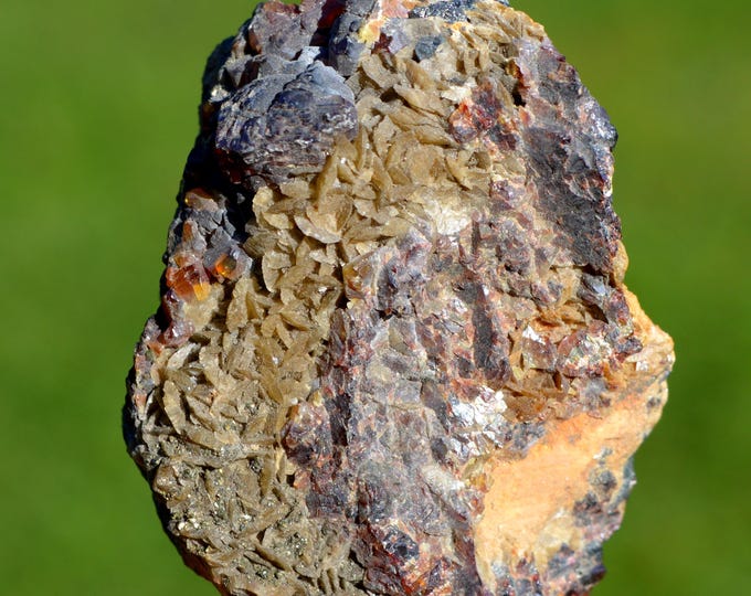 Siderite Sphalerite Pyrite 138 grams - Le Rivet Quarry, Peyrebrune, Montredon-Labessonnié, Castres, Tarn, Occitanie, France