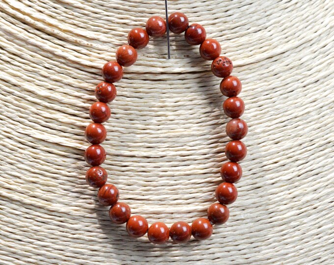 Bracelet - Red Jasper - 6 mm beads - Brazil
