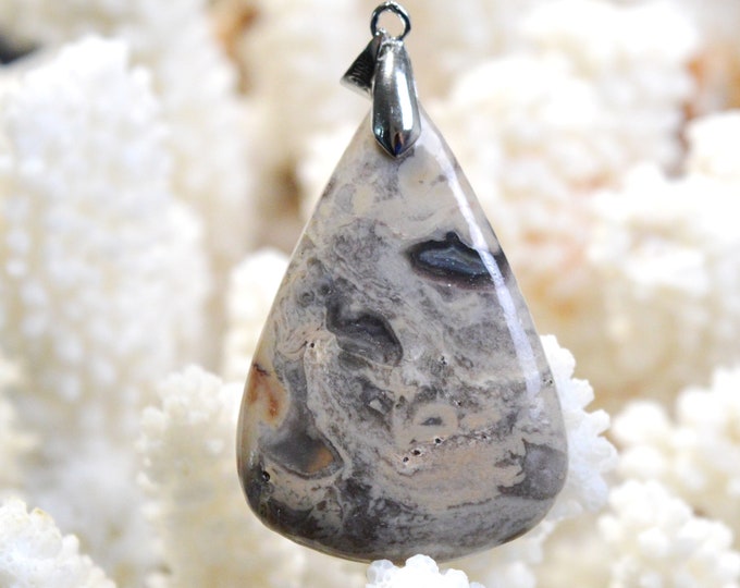 Agate 55 carats - pendentif cabochon pierre naturelle - Mexique / FD25