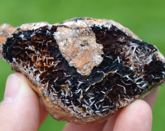 Baryte & Goethite 201 grams - Les Redoutières Mine, Chaillac Mines, Chaillac, Le Blanc, Indre, Centre-Val de Loire, France