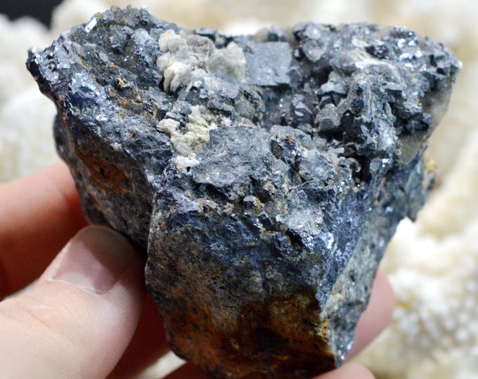Galena & Chalcedony 385 grams - Le Buisson Mine, Montmirat, Saint-Étienne-du-Valdonnez, Mende, Lozère, Occitanie, France