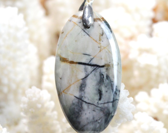 55-carat Picasso Jasper - natural stone cabochon pendant - Utah, USA / GA10