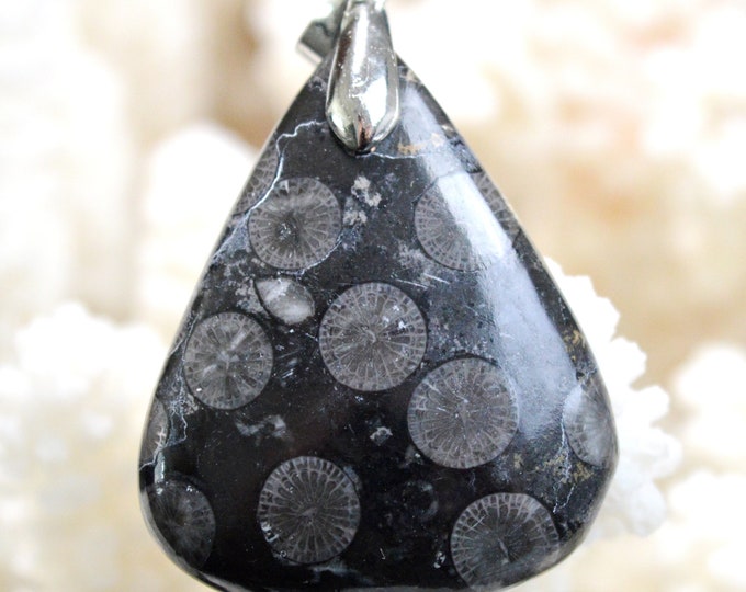43 carat fossil coral - natural stone cabochon pendant - Indonesia // BN61