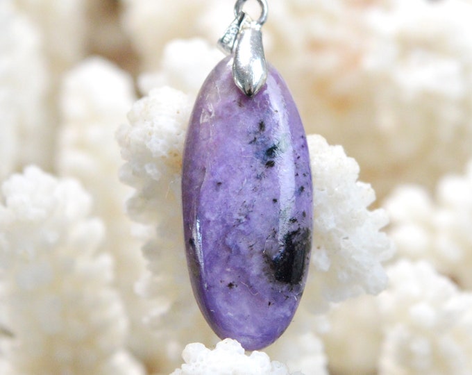 Charoite 18 carats - pendentif cabochon pierre naturelle - Russie / FO80