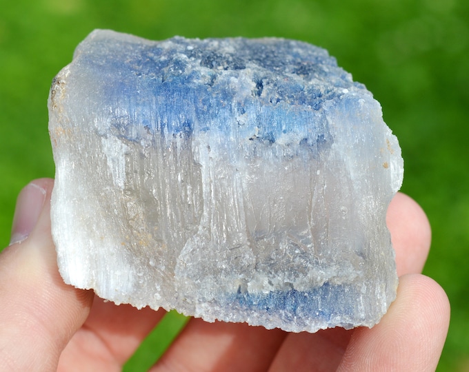Blue fibrous halite 162 grams - Wittelsheim, Mulhouse, Haut-Rhin, Alsace, France
