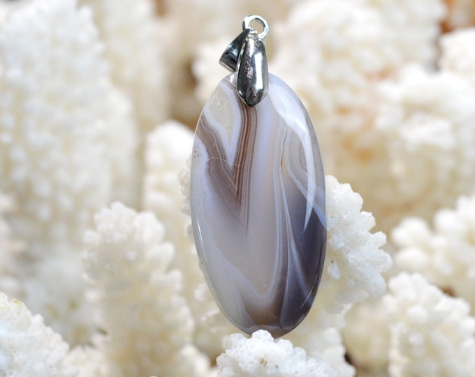 Agate 31 carats - pendentif cabochon pierre naturelle - Botswana / FG94