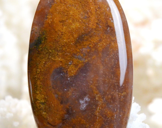 77 carat red moss agate - natural stone cabochon pendant - Indonesia / AZ23