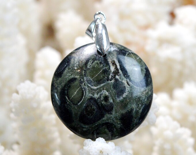 Jaspe "Kambaba" 42 carats - pendentif cabochon pierre naturelle - Madagascar / FK99