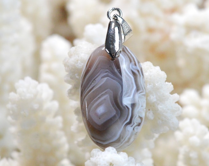 Agate 24 carats - pendentif cabochon pierre naturelle - Botswana / FG93