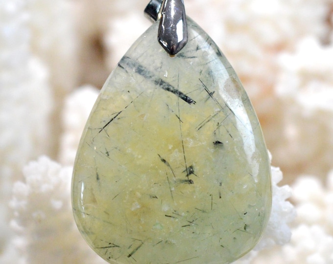 80 carat Prehnite Epidote - Natural Stone Cabochon Pendant - Mali / GA52