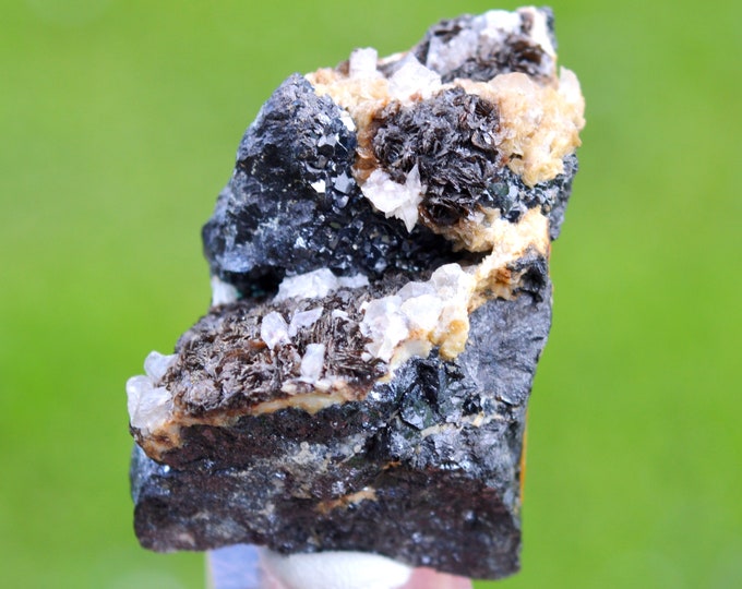 Calcite & Siderite Sphalerite 60 grams - Peyrebrune, Montredon-Labessonnié, Castres, Tarn, Occitanie, France
