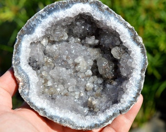 Demi-Géode Quartz Agate Calcite 830 grammes - Las Choyas, Aldama Municipality, Chihuahua, Mexique