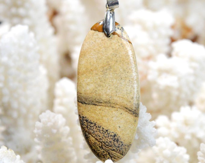 52-carat Landscape Jasper - natural stone cabochon pendant - Namibia / GC79