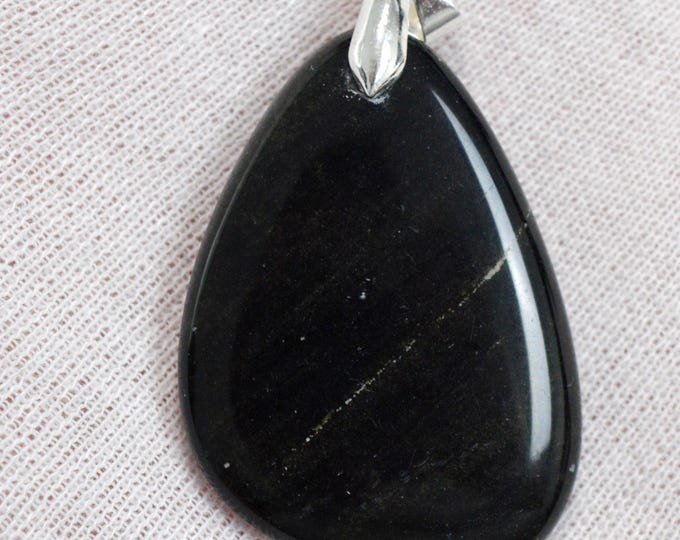 78 carat golden obsidian - natural stone cabochon pendant - Mexico /FU55