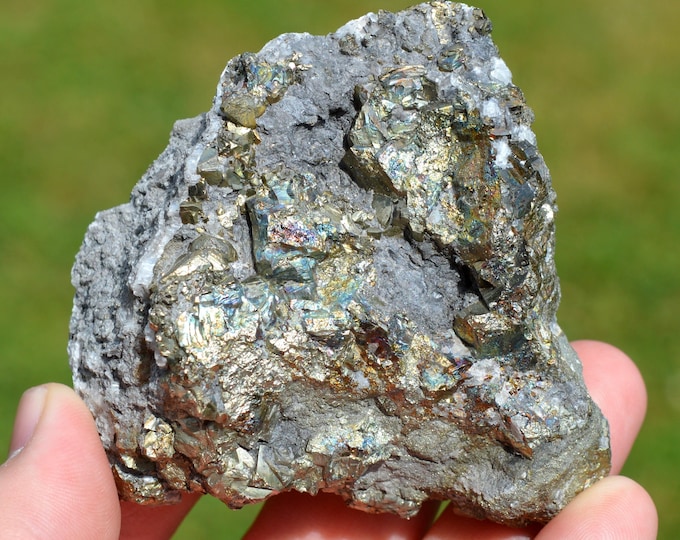 Pyrite 324 grams - Lompret quarry, Lompret, Chimay, Hainaut, Wallonia, Belgium