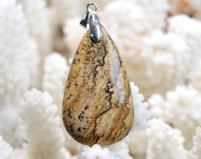 Landscape Jasper 41 carats - natural stone cabochon pendant - Namibia / FP57