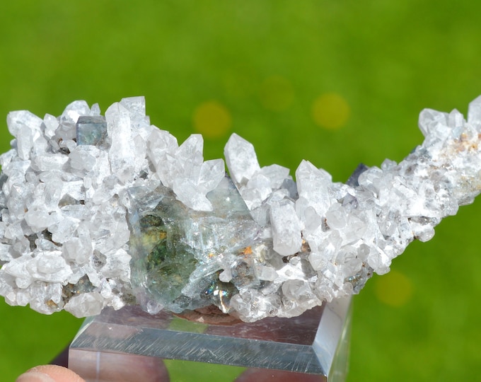 Fluorite & Quartz 75 grams - Okorusu Mine, Otjozondjupa Region, Namibia - Fluorescent