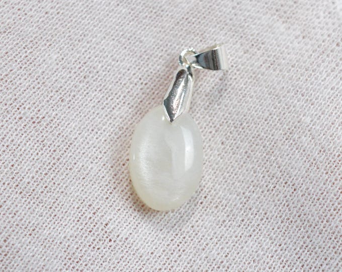 Pierre de lune blanche 13 carats - pendentif cabochon pierre naturelle - Tanzanie / FV12