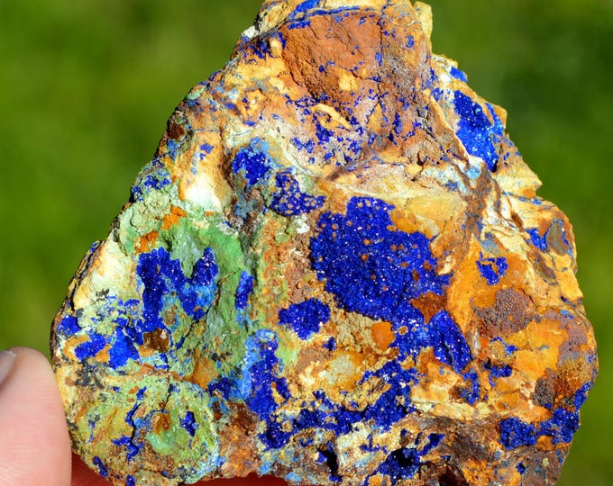 Azurite & Limonite 90 grams - M'Ssici, Alnif County, Tinghir Province, Drâa-Tafilalet Region, Morocco