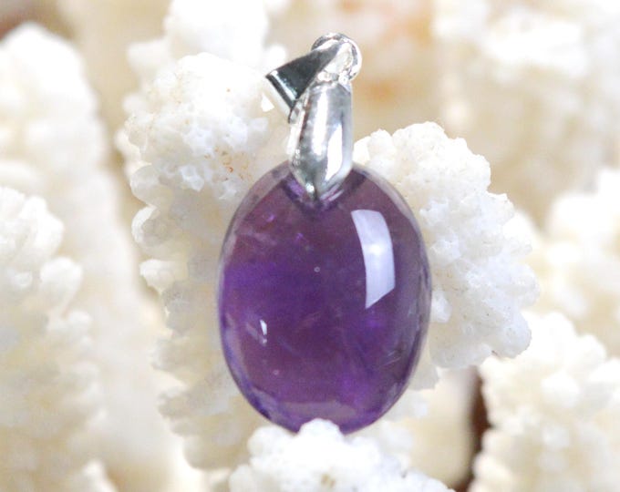 Améthyste 19 carats - pendentif cabochon pierre naturelle - Uruguay / FX1