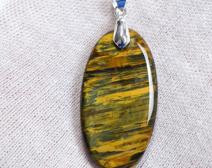 Pietersite var. Nellite - 47 carats - natural stone cabochon pendant - Namibia / FS90