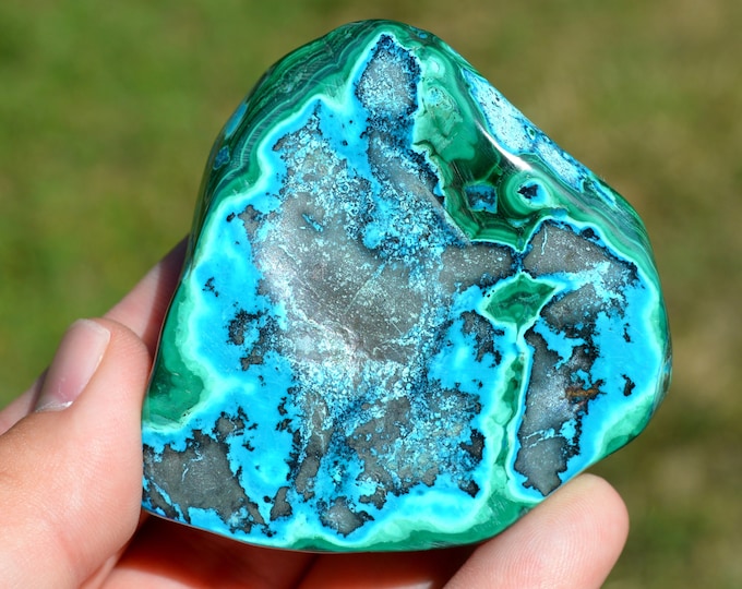 Polished Malachite & Chrysocolla 227 grams - Lubumbashi, Haut-Katanga, DR Congo