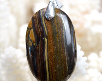 71 Carat Tiger's Eye - Natural Stone Cabochon Pendant - Australia // BY99