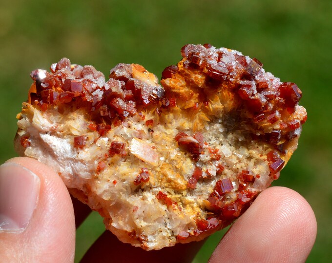 Vanadinite & Gypsum Baryte 93 grams - ACF Mine, Mibladen mining district, Midelt Province, Drâa-Tafilalet Region, Morocco