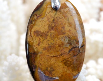 77-carat Jasper - natural stone cabochon pendant - Morocco // BY13