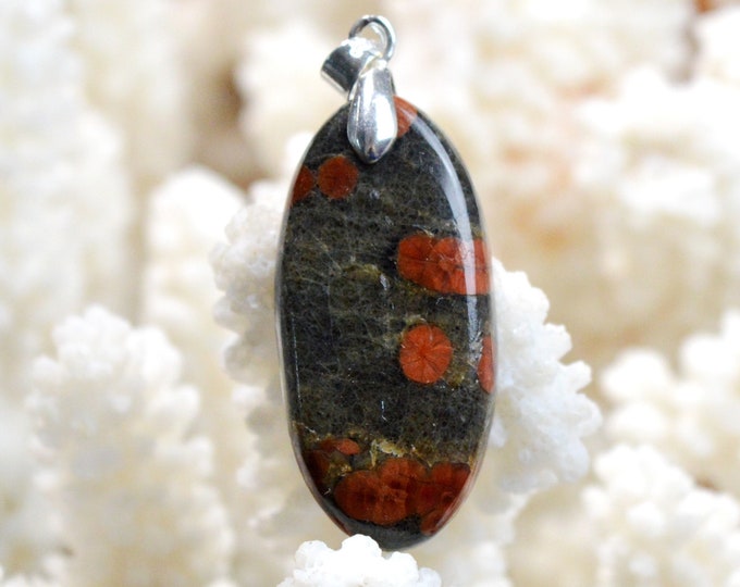 23 carat peanut obsidian - natural stone cabochon pendant - Mexico / FD55