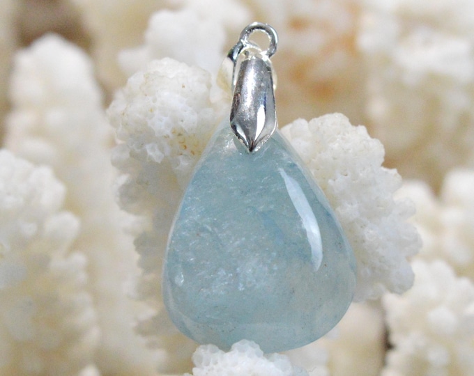 Aigue-marine 25 carats - pendentif cabochon pierre naturelle - Brésil / FV66
