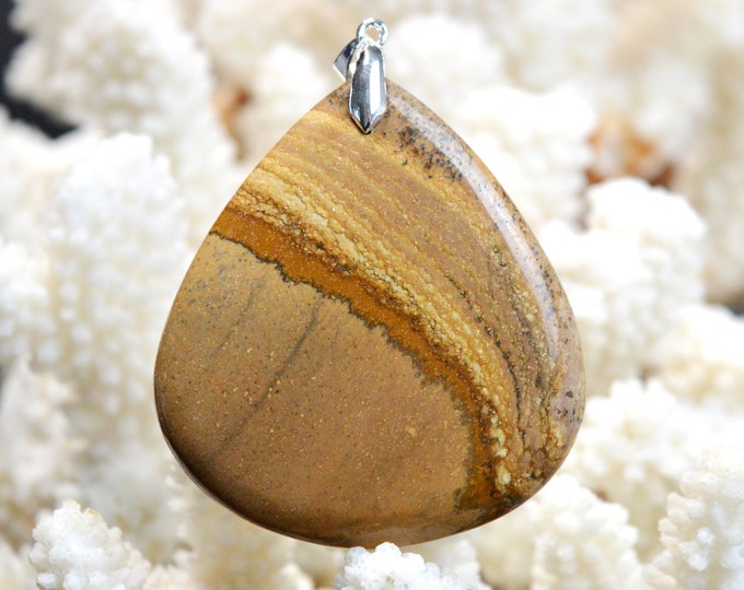 Landscape Jasper 125 carats - natural stone cabochon pendant - Namibia / EG81