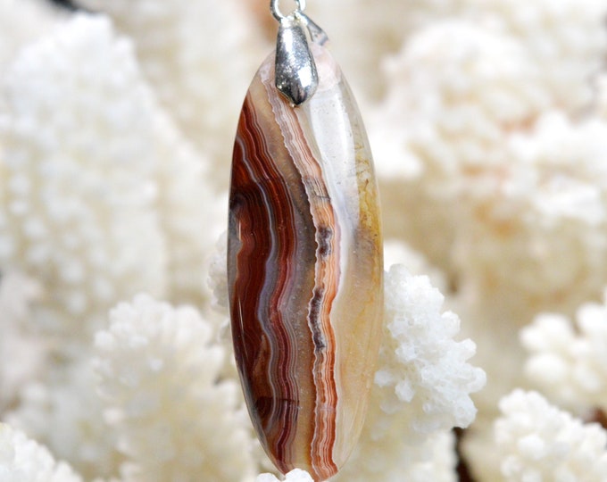 Agate 36 carats - pendentif cabochon pierre naturelle - Mexique // DH97