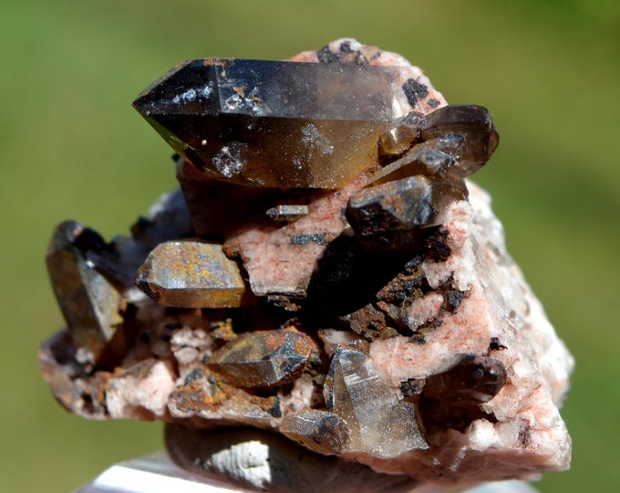 Smoky Quartz & Microcline 42 grams - "Black Hole" Pocket, CO Goethite Hill Claim, Park County, Colorado, USA