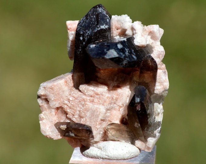 Smoky Quartz & Microcline 15 grams - "Black Hole" Pocket, CO Goethite Hill Claim, Park County, Colorado, USA