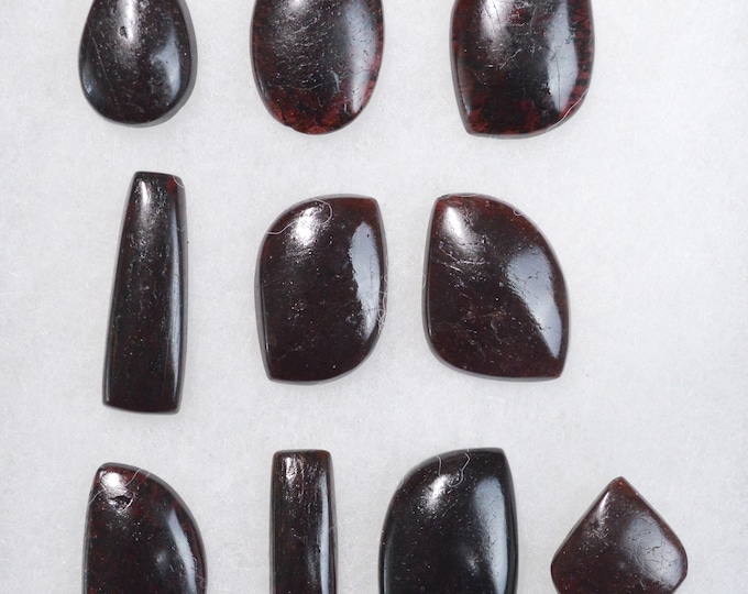 Lot x10 Rhodolite Garnet 367 carats - cabochon natural stone - Mozambique // CA52