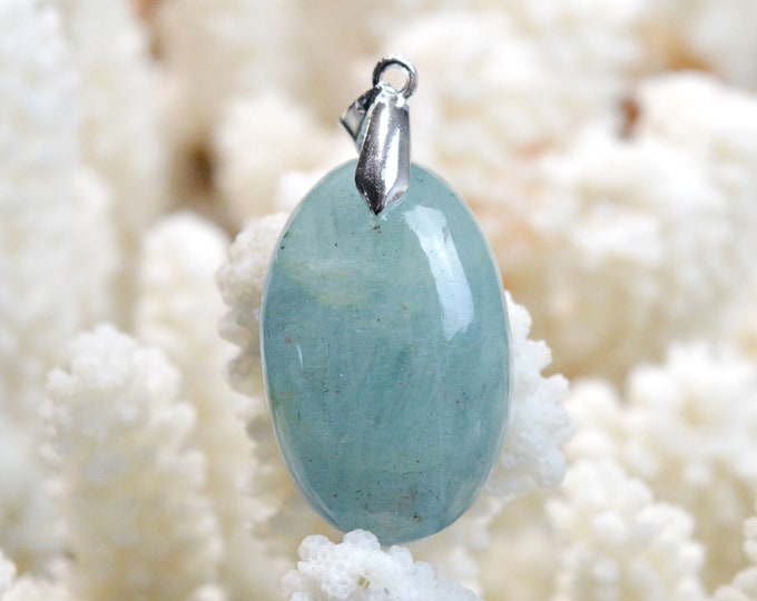Aigue-marine 51 carats - pendentif cabochon pierre naturelle - Brésil / EG60