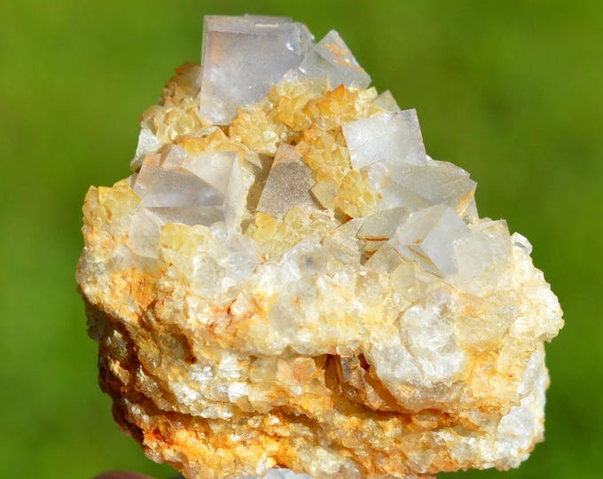 Fluorite 60 grams - La Barre Mine (La Martinèche Mine), Saint-Jacques-d'Ambur, Puy-de-Dôme, Auvergne-Rhône-Alpes, France