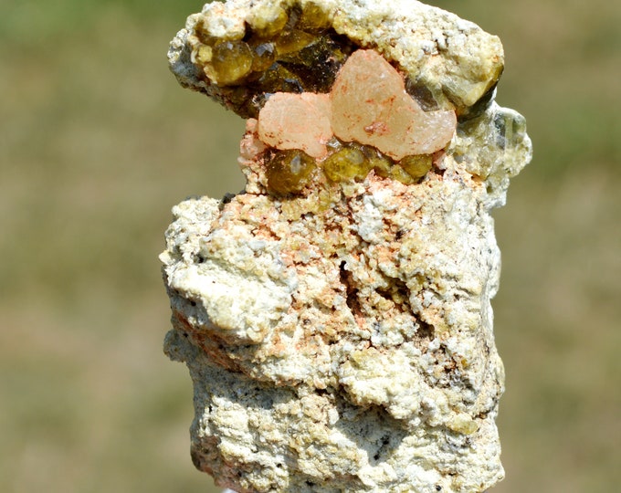 Grossular Garnet & Stellerite 150 grams - Sandaré, Sandaré Commune, Nioro du Sahel Circle, Kayes Region, Mali