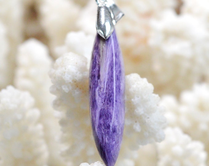 Charoite 21 carats - pendentif cabochon pierre naturelle - Russie / FO82