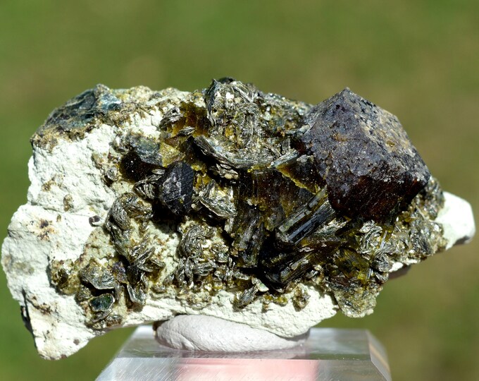 Grossular Garnet var. Hessonite & Clinochlore Epidote 77 grams - Koukouri diggings, Diakon, Bafoulabé Cercle, Kayes Region, Mali