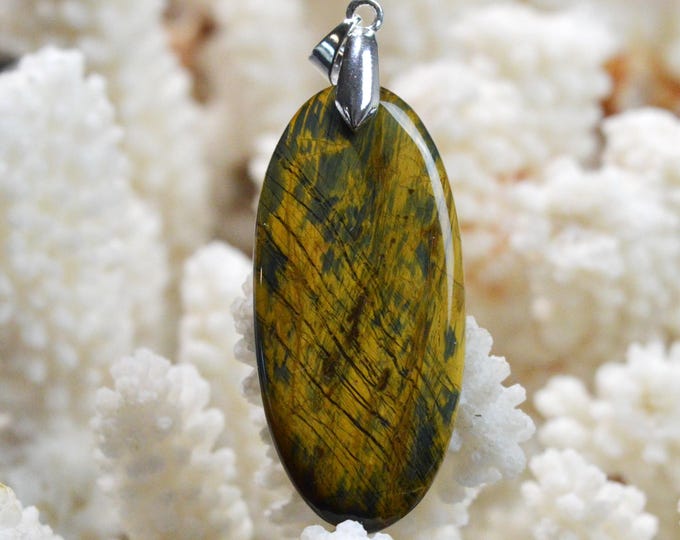 Pietersite var. Nellite - 45 carats - natural stone cabochon pendant - Namibia / FR82